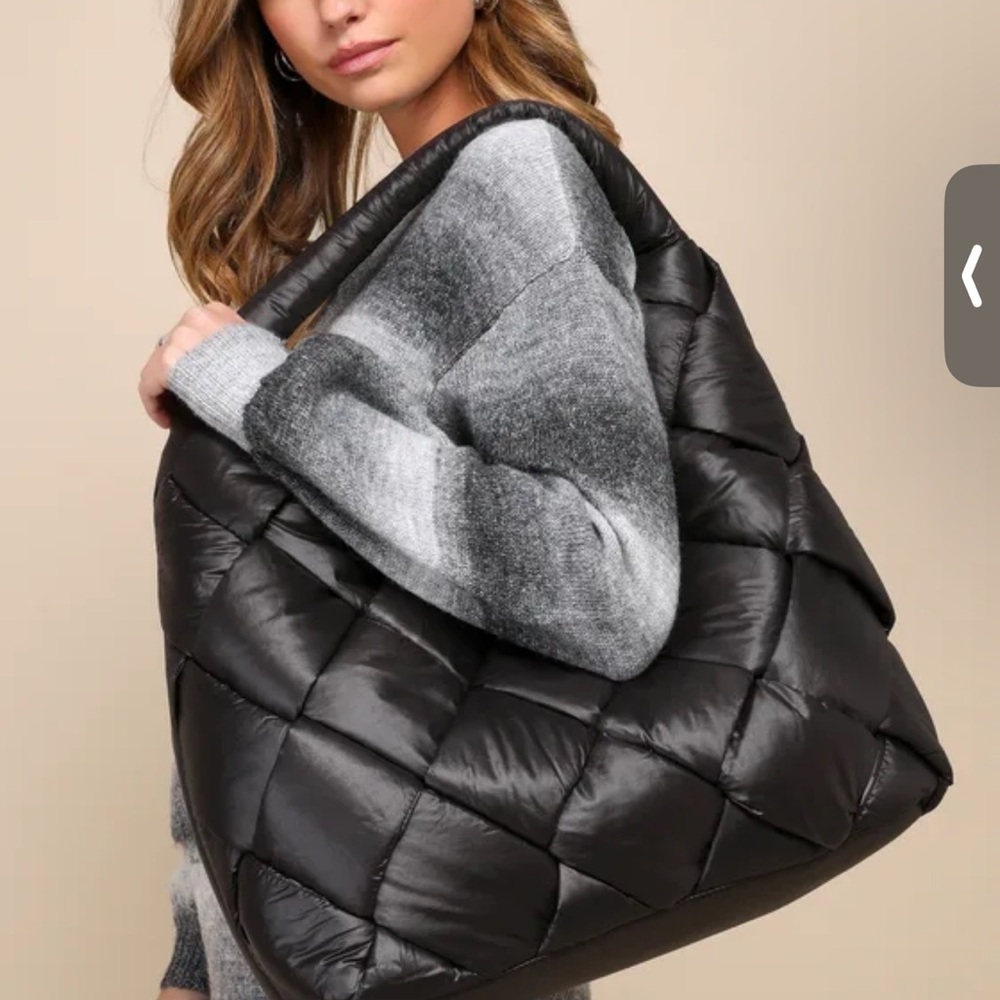 lulus pretty prepared black quilted tote bag